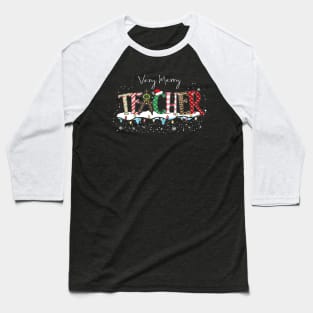 Very Merry Teacher Baseball T-Shirt